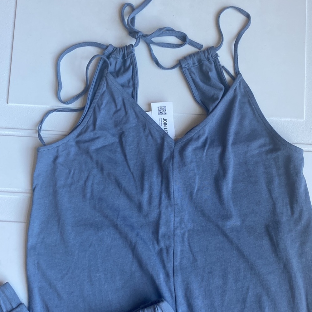 NWT Zara One Piece Jumpsuit Onsie Grey Blue Size S - Picture 8 of 10